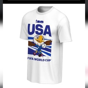 Gildan White FIFA 2026 Workd Cup Mascot Crewneck T-Shirt, Size Medium